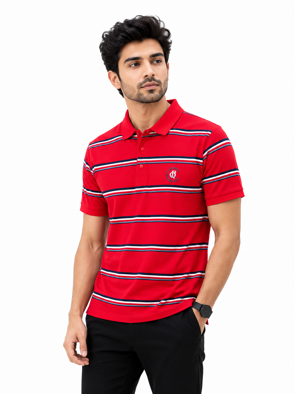 Red Striped Polo Shirt
