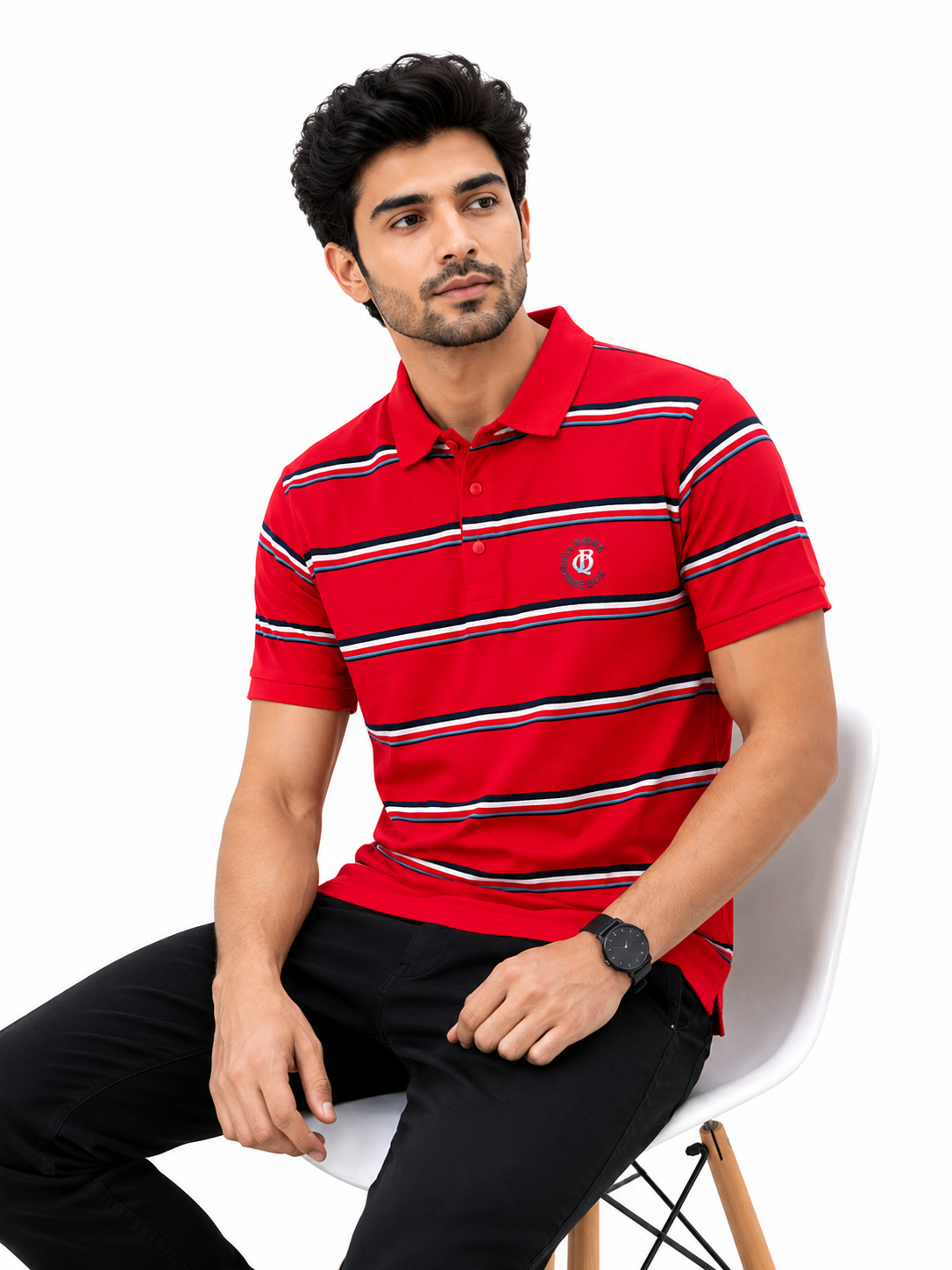 Red Striped Polo Shirt