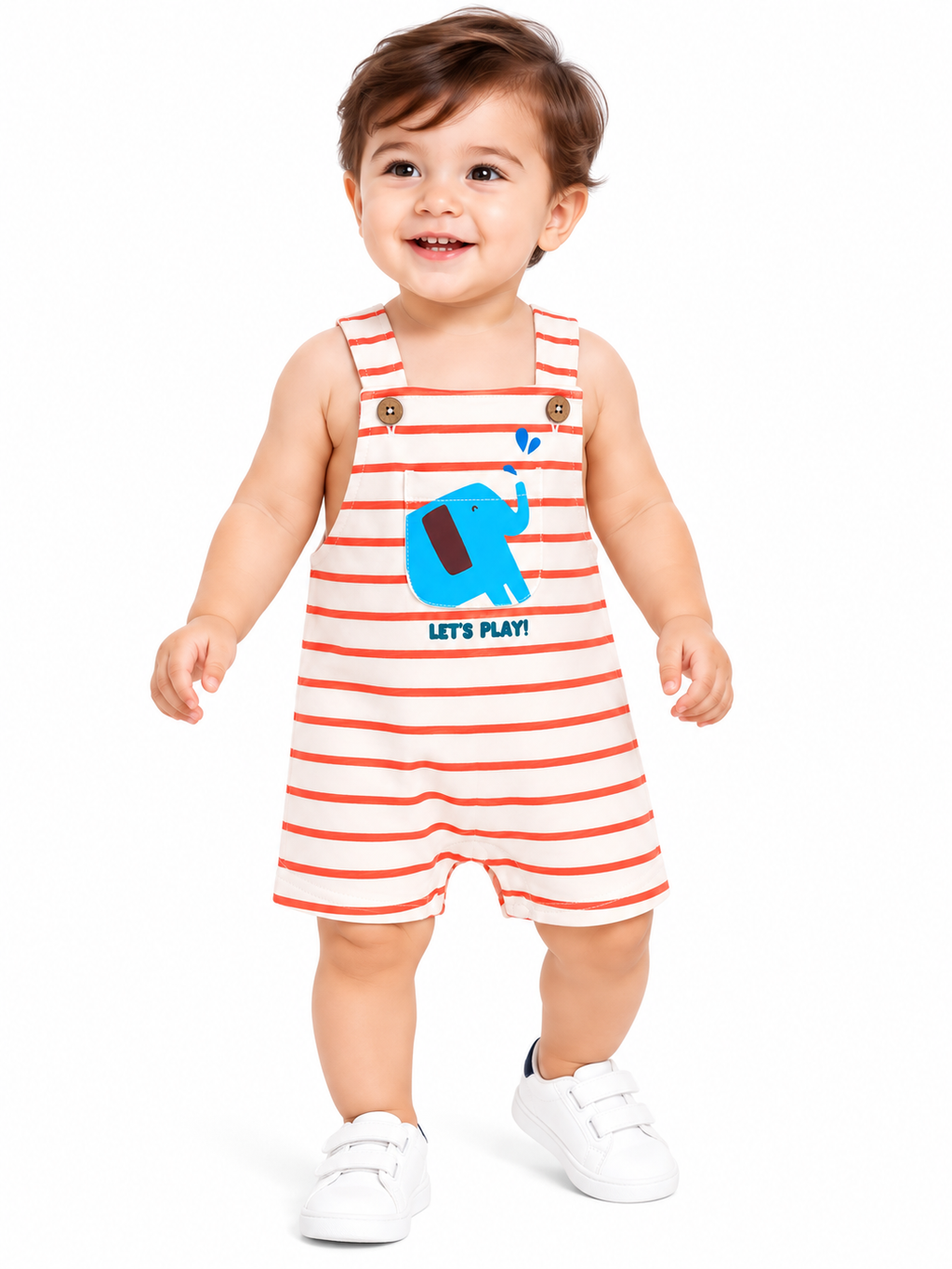 Baby Boys’ Striped Elephant Play Romper
