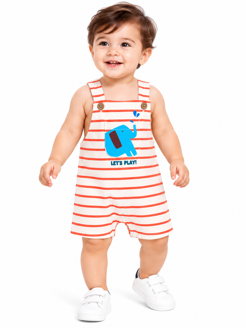 Baby Boys’ Striped Elephant Play Romper