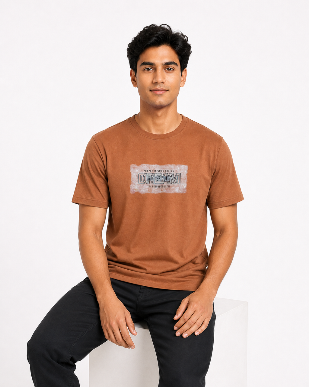 Dream Print Brown T-Shirt